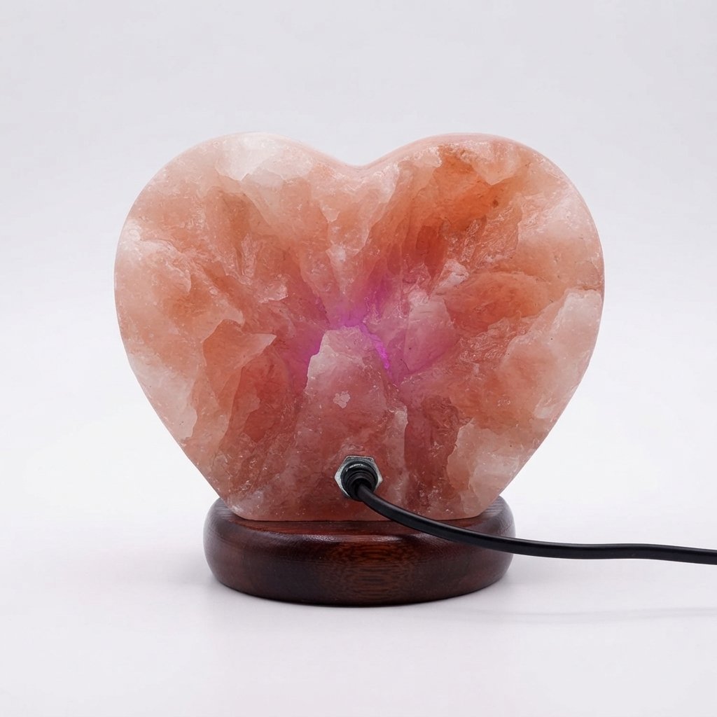 Himalayan Pink Salt Heart LED Lamp - Image 3