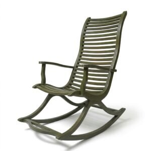Green Wooden Rocking Lounge Chair