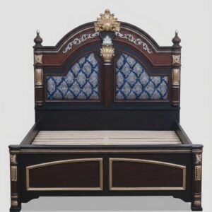 Classic Black & Brown Wooden Bed