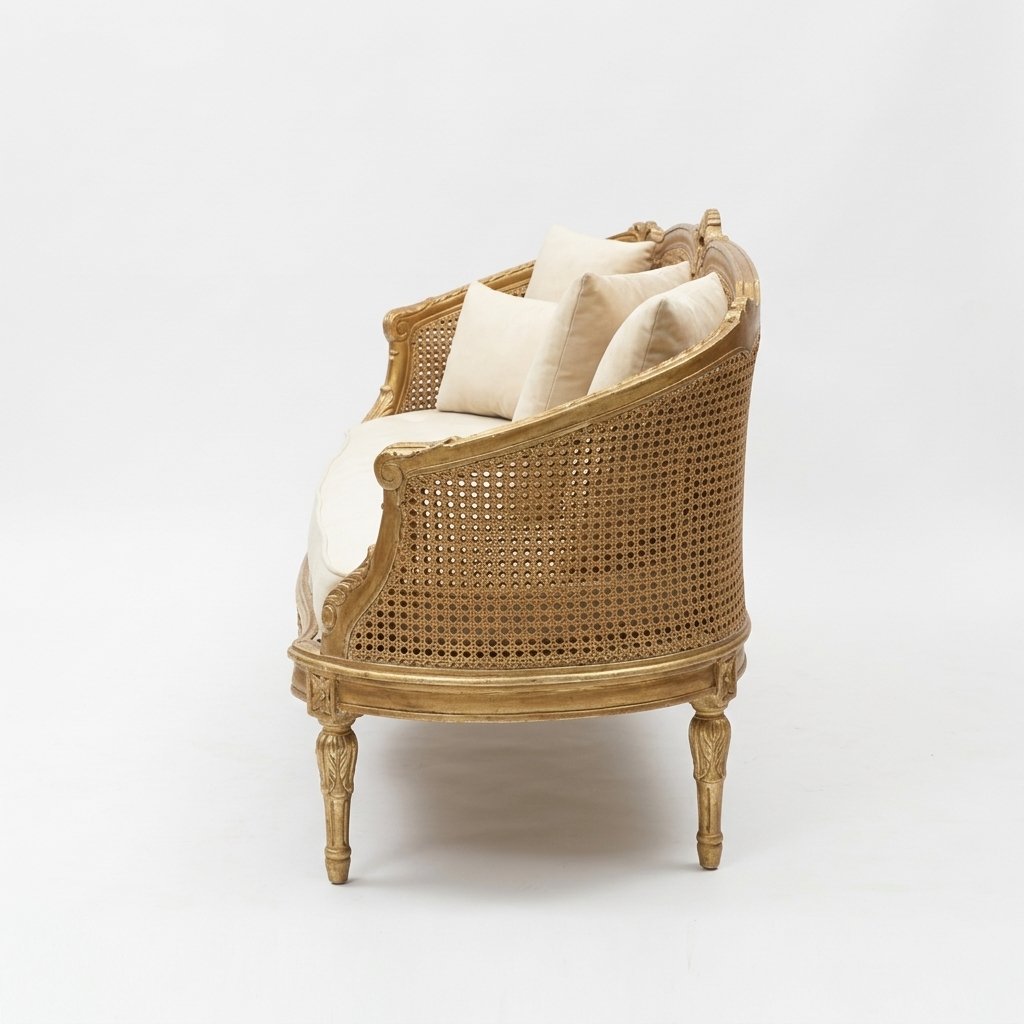 Classic Gold & Ivory Luxury Sofa - Image 3
