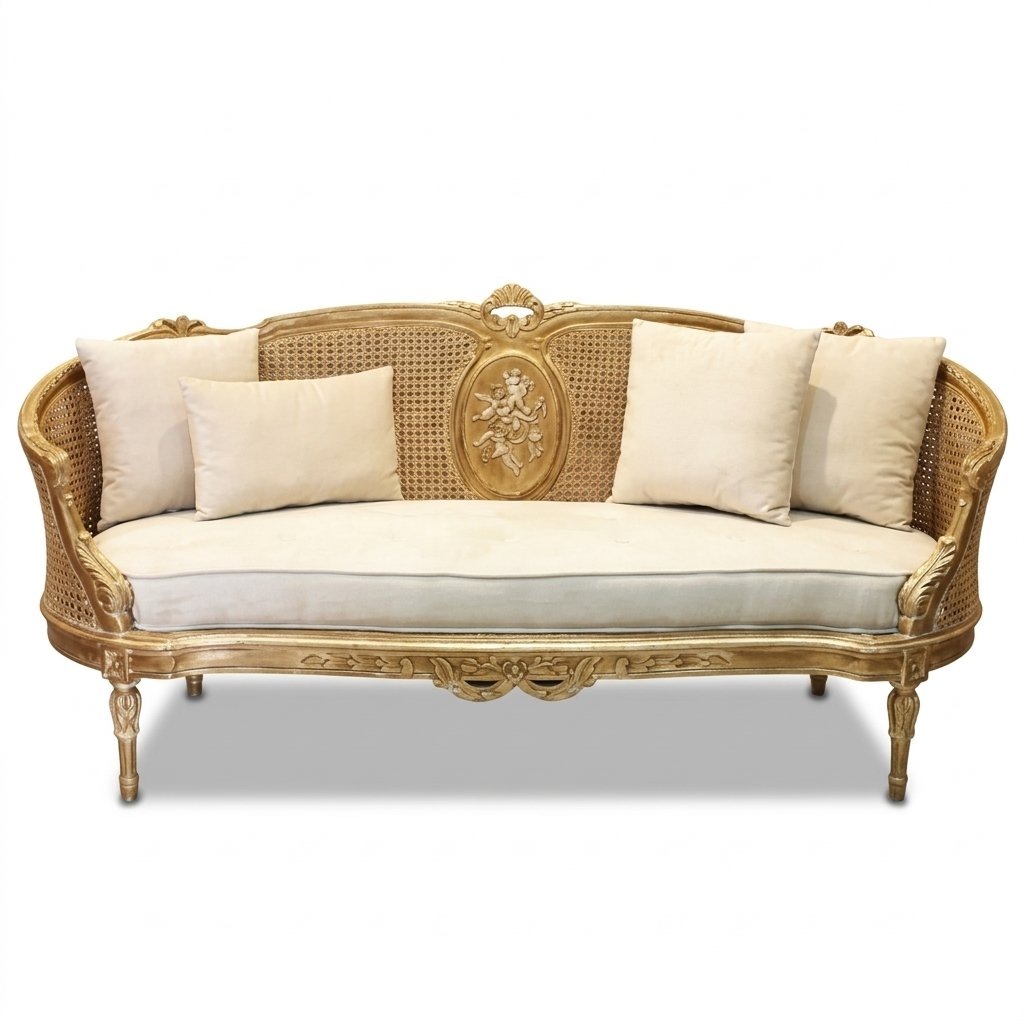 Classic Gold & Ivory Luxury Sofa