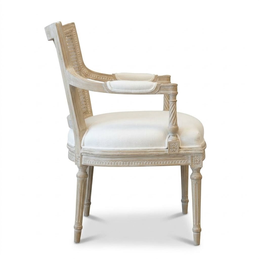 Elegant White Wooden Chair - Image 4