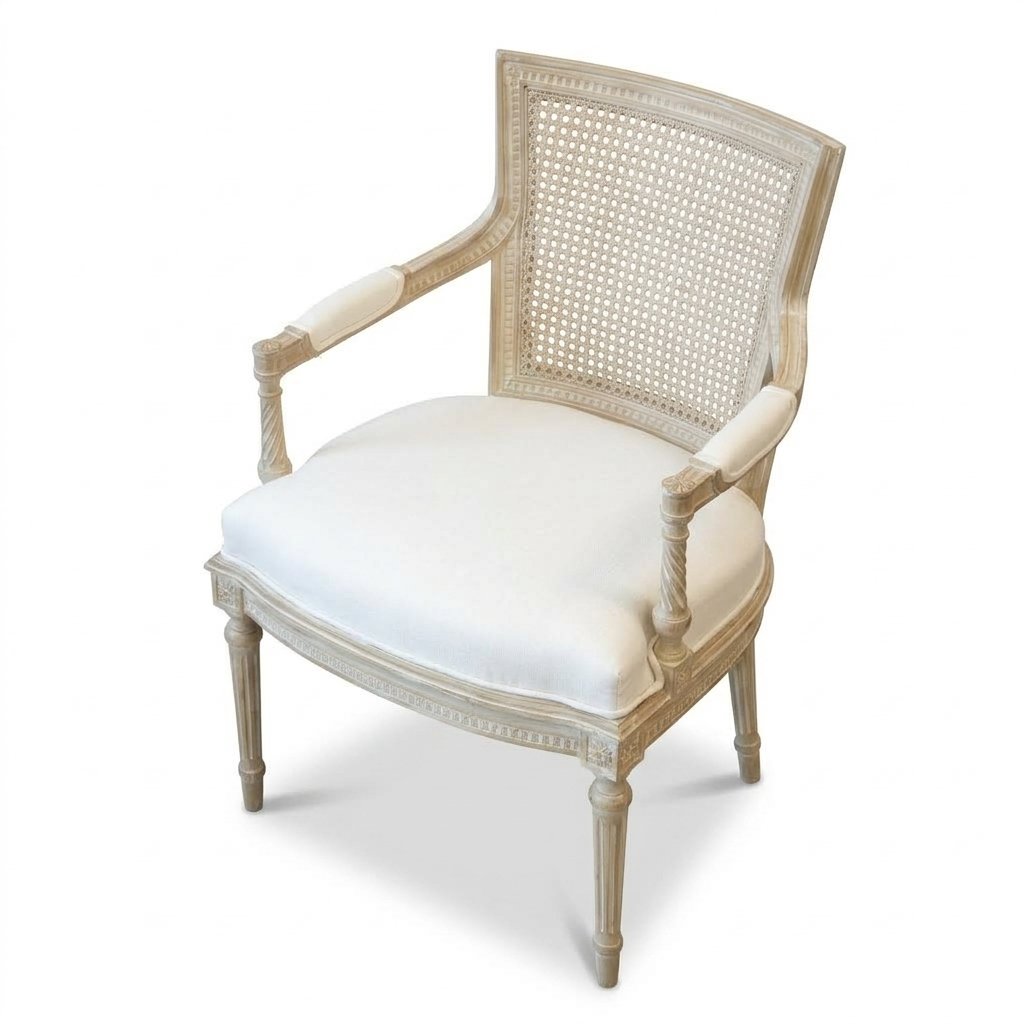 Elegant White Wooden Chair - Image 2