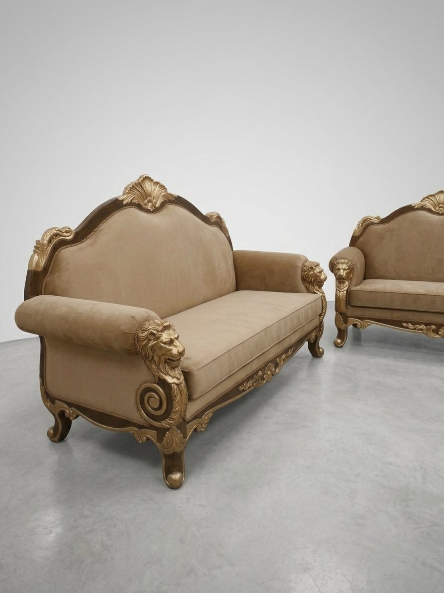 Royal Classic Beige Sofa Set - Image 2