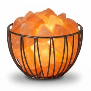 Himalayan Salt Crystal Basket Lamp