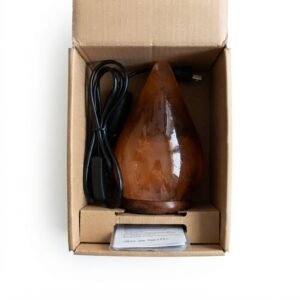 Handcrafted Wooden Base Salt Lamp
