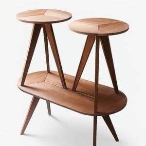 Modern Wooden Nesting Table Set