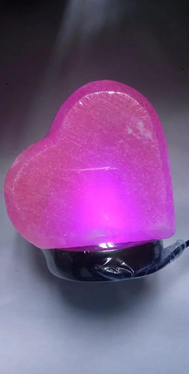 Himalayan Pink Salt Heart LED Lamp - Image 2